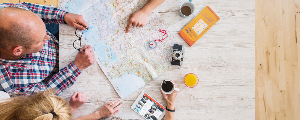 Travel planning with map