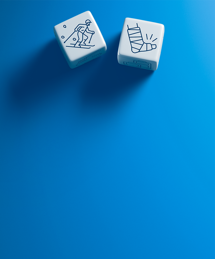 Dice against blue background
