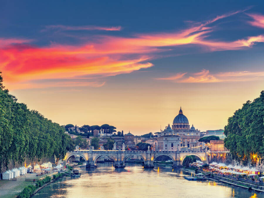 Rome, Italy at sunset 