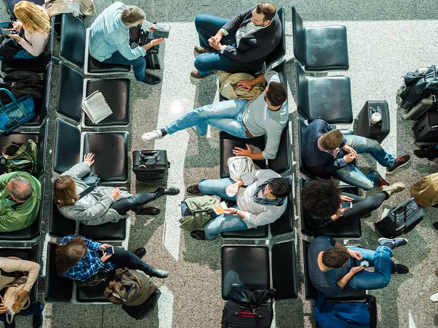 People waiting at the airport
