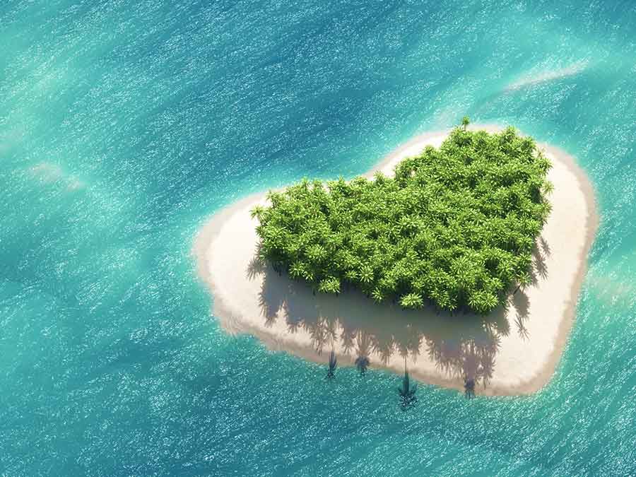 Tavarua Island Fiji, a heart shaped island