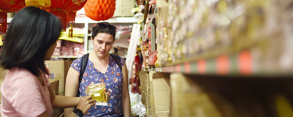Tourist shopping in China