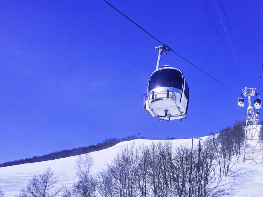 Gondola on ski field  