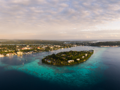 Aerial image of Vanuatu island
