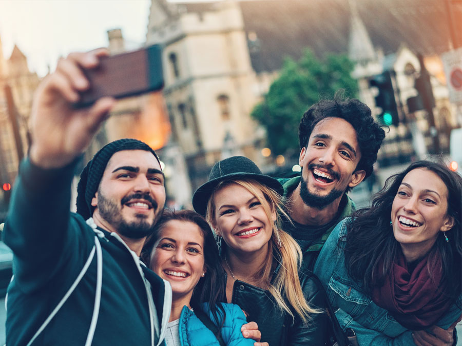 students taking a selfie