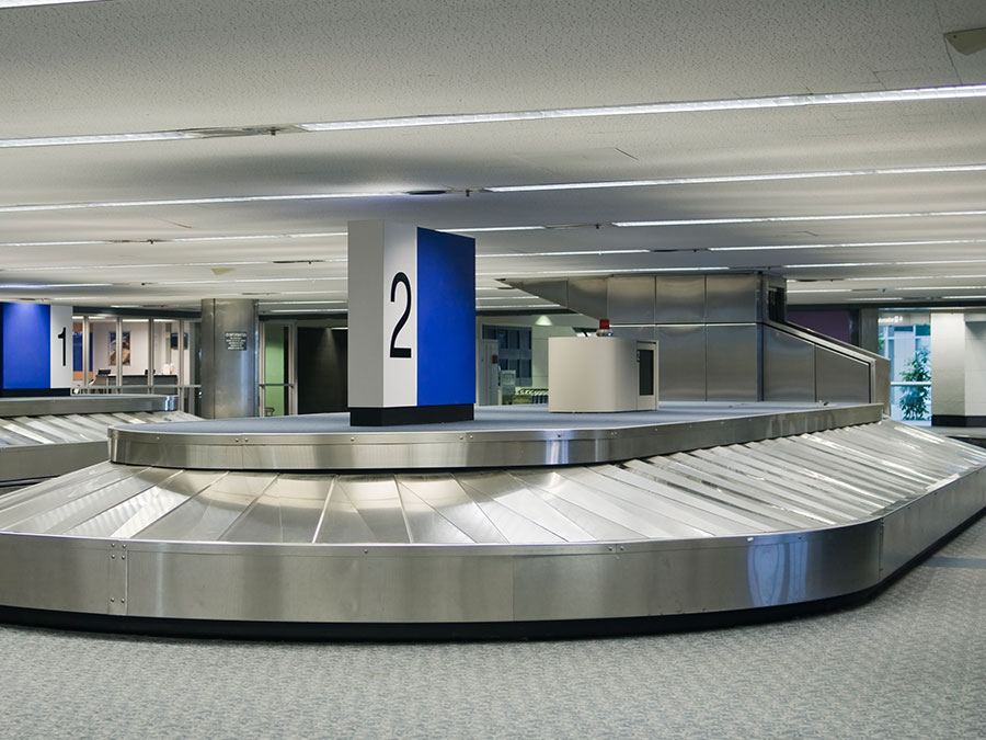 Empty conveyor belt at airport